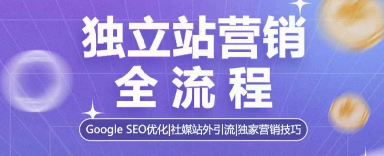 独立站营销全流程，Google SEO优化，社媒站外引流，独家营销技巧-纵横项目网