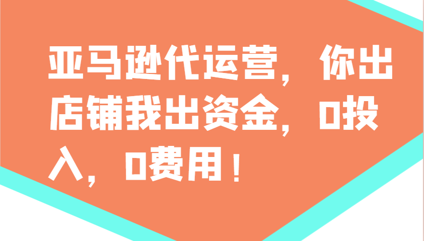 亚马逊代运营，你出店铺我出资金，0投入，0费用，无责任每天300分红，赢亏我承担-纵横项目网