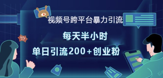 视频号跨平台暴力引流，每天半小时，单日引流200+精准创业粉-纵横项目网