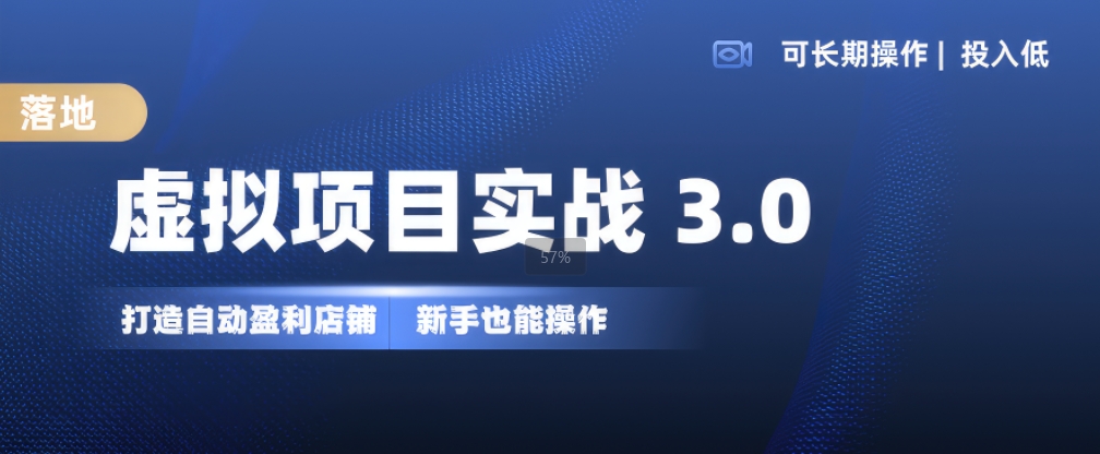 虚拟项目实战3.0，打造自动盈利店铺，可长期操作投入低，新手也能操作-纵横项目网