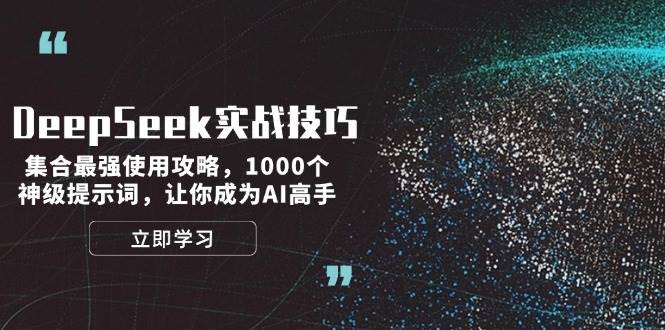 DeepSeek实战技巧：集合最强使用攻略，1000个神级提示词，让你成为AI高手-纵横项目网