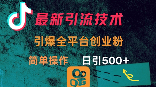 最新引流方法，引爆全平台的一个创业粉，简单操作日引300+-纵横项目网