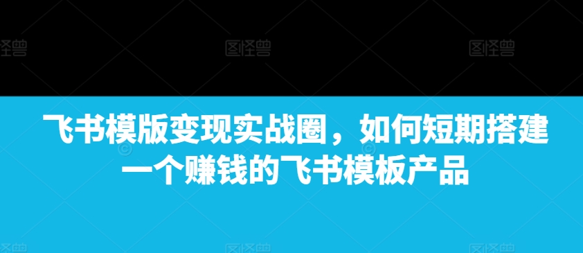 飞书模版变现实战圈，如何短期搭建一个赚钱的飞书模板产品-纵横项目网